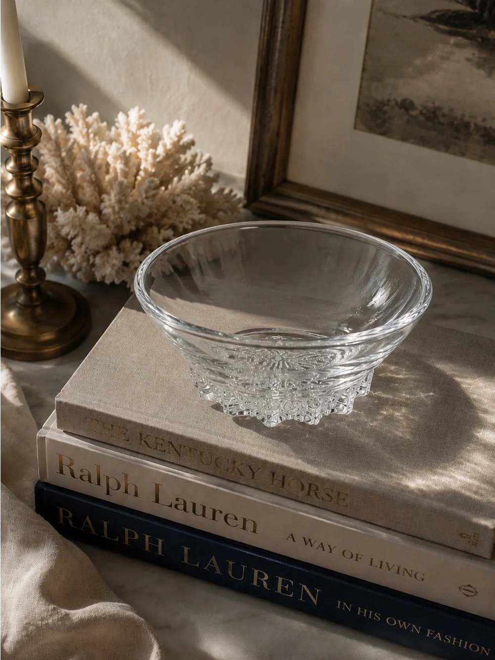 Hadeland Norway Nautilus Art Glass Bowl | Scandinavian Decor Quiet Luxury